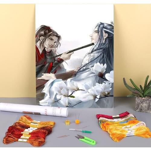 Mo Dao Zu Shi Printed Canvas 11CT Cross-Stitch Embroidery Kit DMC Threads Handmade Sewing Handiwork Painting Jewelry Package