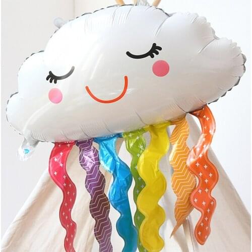 1Pcs Cute Cartoon Cloud Balloon Kids Toy Helium Rainbow Foil Balloon Baby Shower Kids Birthday Party Decoration Large Air Globos