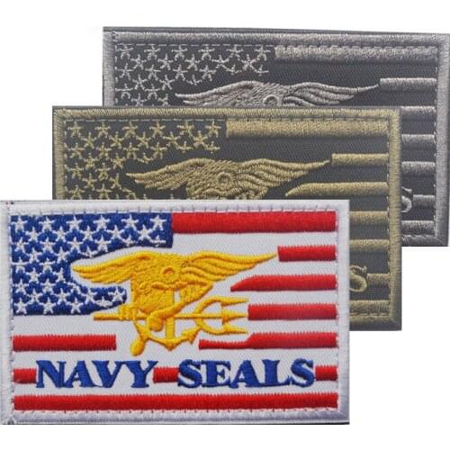 3D Embroidery Patch US NAVY SEALS Tactical Embroidered Badges Fabric Stickers Military Patches For Jackets Jeans Backpack