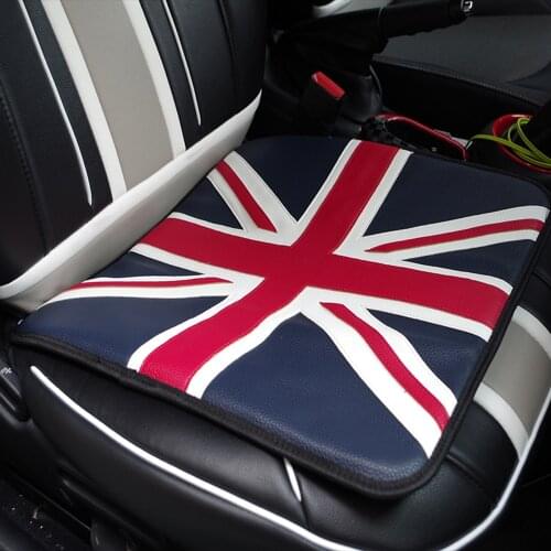 Union Jack PU Leather Seat Cushion Covers Pad Car Accessories For MINI Cooper JCW One S R55 R56 R58 R59 R60 R61 F54 F55 F56 F60