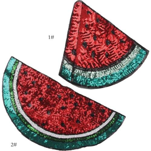 New Red Watermelon Patches for Clothing T Shirt Women Diy Sequined Sequins T-shirt Womens Fashion Tops Shirt Girl Patches