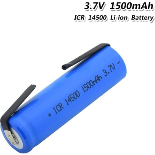 1-20pc 3.7V 1500mAh 14500 Lithium Batteries For Torch Microphone Radio Toothbrush Rechargeable Battery with Welding Nickel Sheet