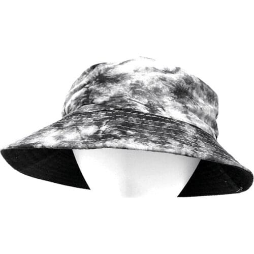 Girls Summer Tie Dye Bucket Hat Solid Thin Cotton Fisherman Hat Sun Protect Hats Women Tie Dye Bucket Hat with Black Lining