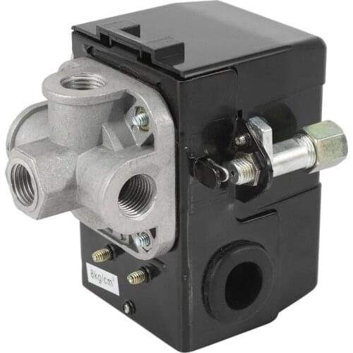 90-120PSI Pressure Switch Control Valve Air Compressor 4 Port 26 AMP Heavy Duty Black