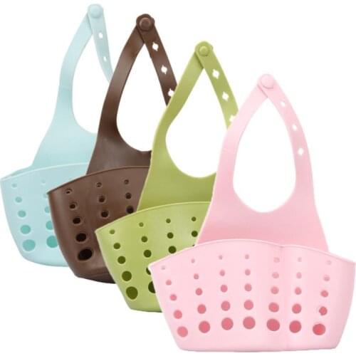 Kitchen Hanging sink Drain Basket Storage Drain Bag Cleaning Brush Toothbrush Holder Soap Sponge Drain Rack Sucker Storage Tool