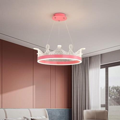 Crown pendant lights Bedroom Lighting Net Red Creative Modern Simple Childrens Room Lamp Nordic Lamps Living Room Lamp acrylic