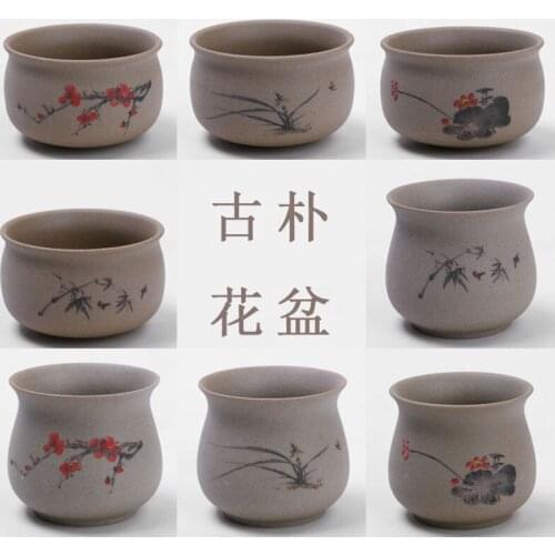 Simple Ceramic Pots With Holes Hand-Painted Succulent Flowerpots Medium And Small Desks Personality Green Plants Creative Potted