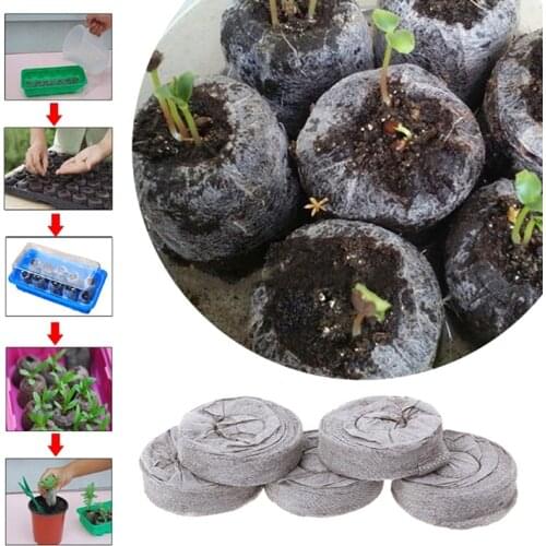 30mm 5/20pcs Jiffy Peat Pellets Seedling Soil Block Maker Starting Plugs Seeds Starter Professional For Garden