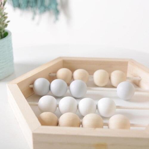 Nordic Style Natural Wooden Abacus With Beads Craft Learning Scandinavian Baby Toys Style Room Early Decor Baby Educational L2W8