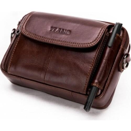 YIANG Men Genuine Leather Crossbody Shoulder Bag High Quality fashion Belt Waist Fanny Pack Phone Cigarette Case Bag wallet New