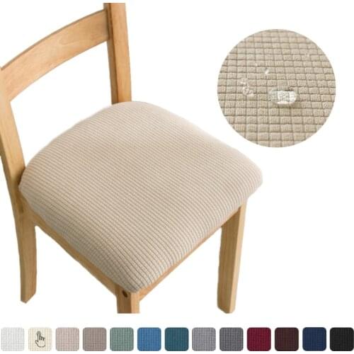 WaterProof Removable Dining Chair Seat Cover Jacquard Stretch Chair Seat Cushion Slipcover For Dining Room Kitchen Banquet