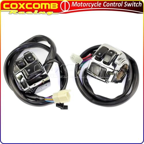 Motorcycle 1" Handlebar Ignition Start Switch For Harley Softail Dyna Sportster V-Rod 96-12 Hi/Lo Beam Horn Turn Signal Switches