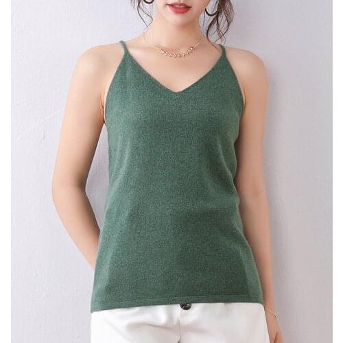 Women Vest 100% Merino Wool Knitting sleeveless 2020 New Fashion Spring Female Knitwear Woolen Tops Free shipping