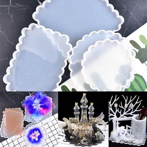 1Pcs Mirror Crystal Epoxy Silicone Molds Jewelry tool DIY Wave Lace Silicone Mold Resin Epoxy Swing Table Mold
