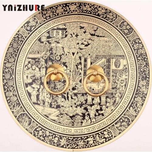 14cm/18 /24/28/ 35mm Chinese Antique Cabinet Handle Furniture Pure Copper Round Bookcase Wardrobe Door Window Door Copper Handle