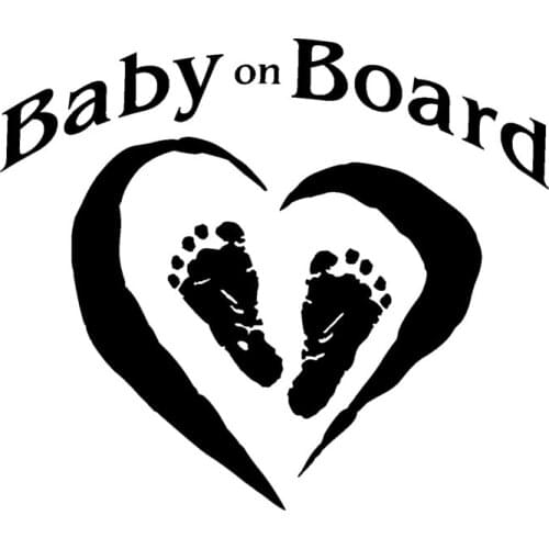 16.3*14CM BABY ON BOARD Stickers Foot Prints JDM funny Vinyl Car Window Decal C4-0883