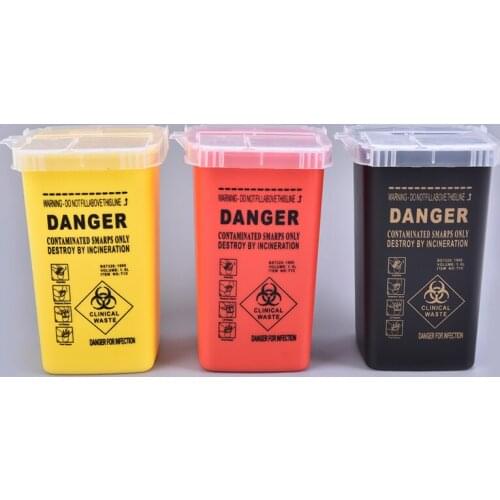 1L Plastic Tattoo Medical Supplies Container Waste Box Buckets Collection Barrels For Disposable Tattoo Needle Tips Accessories