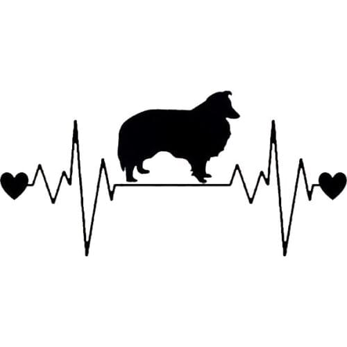 20.3cm*9.8cm Sheltie Heartbeat Lifeline Shetland Sheepdog Funny Vinyl Decal Sticker Car Stickers Window