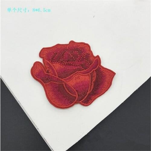 20Pcs iron on Red Rose Pillow applique embroidery patch DIY Accessories lace applique 8X 6.5cm patches BJ0148