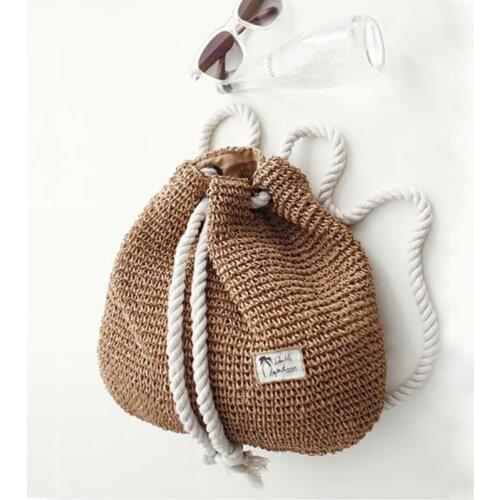 2021 Travel Beach Straw Bags Women Shoulder Bag Summer Straw Bag Women Backpack Fashion Rucksack Weaved For Girls Backpack