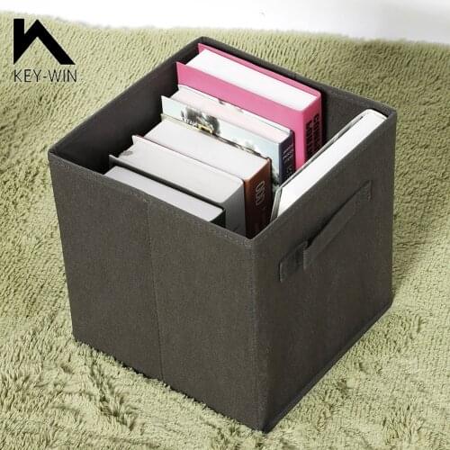 28x28x28cm High Quality Lightweight Non-Woven Foldable Storage Basket Sundries Storage Box With Handle