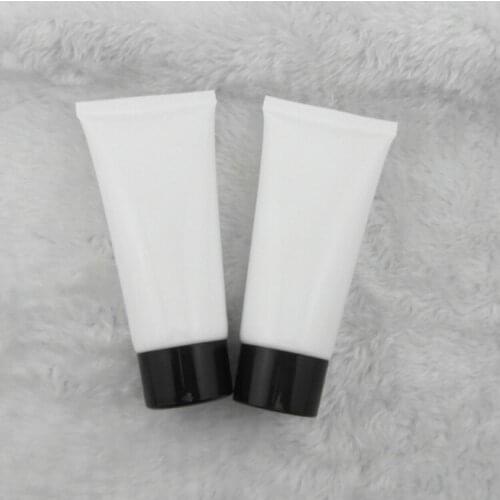 50 ml 50pcs white plastic tube ,lotion cream emulsion cosmetic tube ,packaging materials bottles with black screw cap