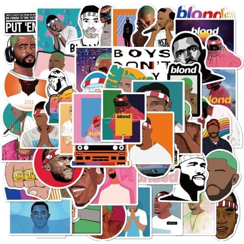 50Pcs/Set Frank Ocean Blonde Stickers Stationery Decal Motorcycle PS4 Skateboard Laptop Guitar Helmet Singer Stickers