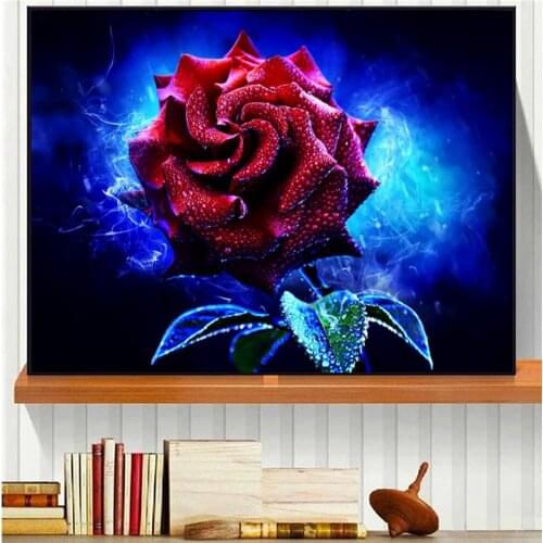 5D Diy Diamond Painting Rose Flower Magic Cross Stitch Needlework Rhinestones Picture Full Kits Diamond Mosaic FloralZP-3244