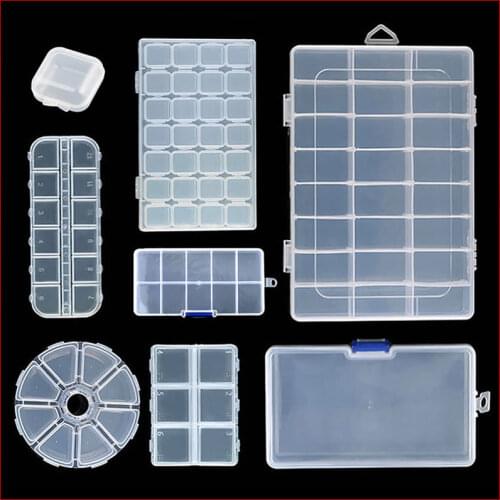 9 Sizes Plastic Storage Jewelry Box Compartment Adjustable Container for Beads Earring Box for Jewelry Rectangle Box Case