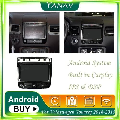 Android Stereo Receiver For Volkswagen Touareg High Version 2016-2018 Five holes Car Radio Multimedia MP3 Player GPS Navigation