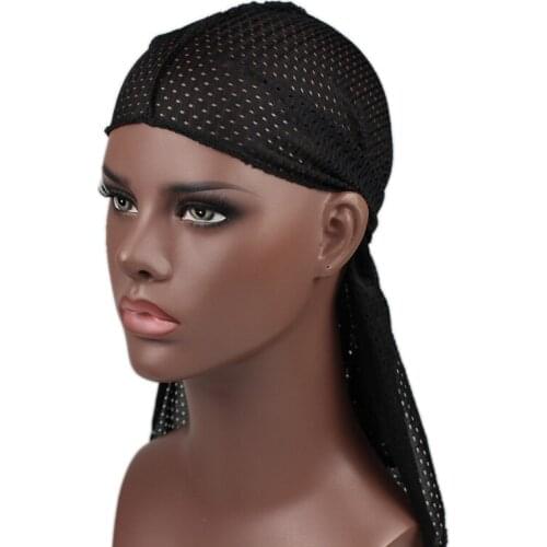 Velvet Turban Hat For Men Long Hat Luxury Mens Elastic Doo Rag Head Wrap Bandana Chemo Cap Hair Accessories New