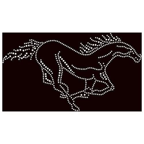Free shipping China suppliers supply cool Horse Galloping Rhinestone Transfer Iron On