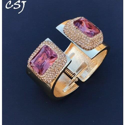 CSJ Big Stone Zultanite Bangle Created Sultanite Bracelet Color Chance Fine Jewelry Women Wedding Party Gift