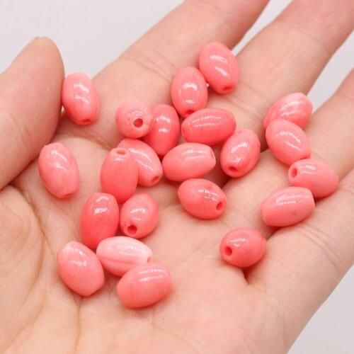 10pcs Punching Artificial Coral Beads Cylindrical Pink Coral Loose Spacer Beads for Making Jewelry DIY Necklace Bracelet 12x20mm