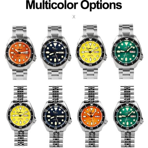 HEIMDALLR Sharkey Automatic Watch Men Sapphire Luminous Dial Ceramic Bezel 200M Water Resistance NH36 Mechanical Steel Bracelet