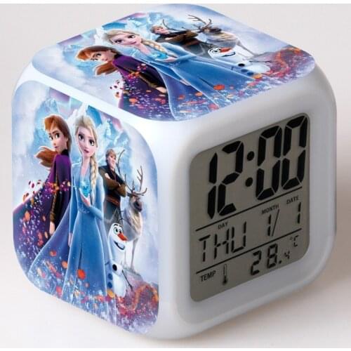Frozen Alarm Clock Frozen 2 Anna Aisha Christoph Colorful Color Changeable Mood LED Light