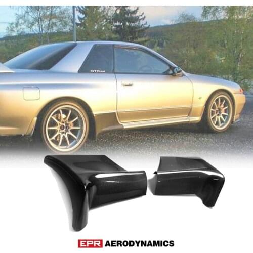 EAS Style Carbon Fiber Black Glossy Finished Side Skirt Add on For Nissan R32 Skyline GTR Car accessories Exterior Body kits