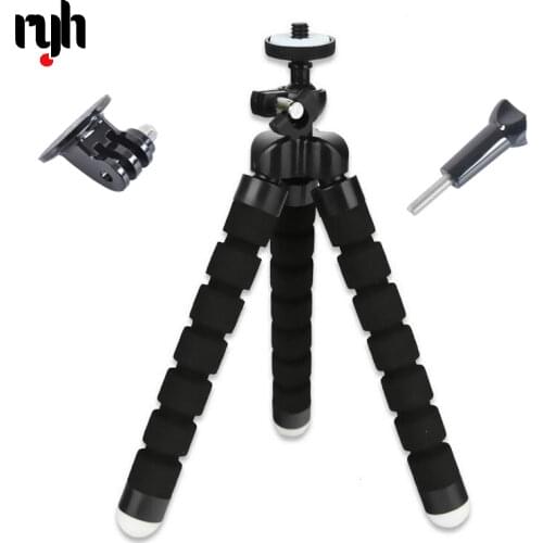 Mini Flexible Sponge Octopus Tripod Mount Adapter for Gopro Hero 9 8 7 6 5 SJ4000 SJ5000 Xiaomi Yi 4k Osmo Sport Action Cameras