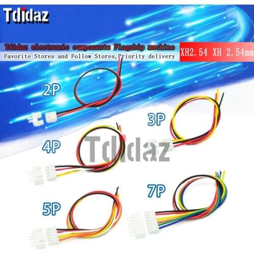 10Sets JST XH2.54 XH 2.54mm Wire Cable Connector 2/3/4/5/6/7/8/9/10 Pin Pitch Male Female Plug Socket 20cm Wire Length 26AWG