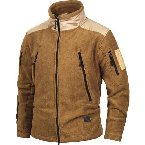 Hot Tactical Winter Mens Fleece Jacket Outdoor Camping Hiking Windproof Thicken Warm Coat Male Combat Military Hunting Outwear