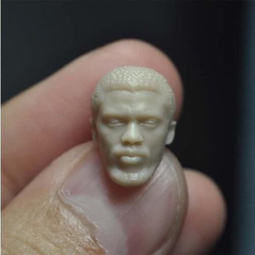 Blank 1/18 Scale Chadwick Boseman Head Sculpt Unpainted Fit 3.75" Figure