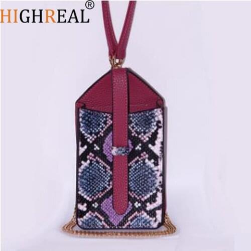 Mini Chain Purse Clutch Bags Phone Bag Small Shoulder Bag for Women Female Shoulder Bags Crossbody Bag Python Pattern Phone Bag