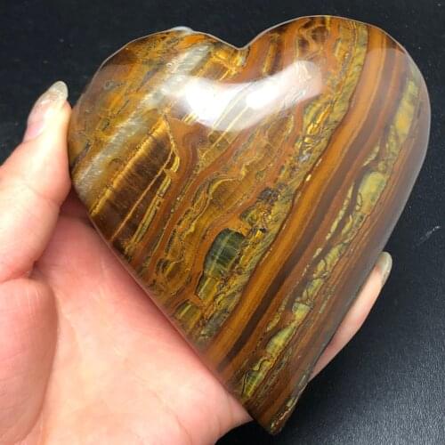 Natural wood carving 3D crystal heart, home art decoration