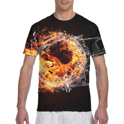 New Arrive Popular Abstract Circle With Flame And Water Combined Tshirt Men t-shirt Harajuku Style T shirt Summer Tops