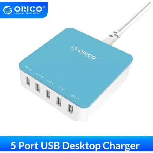 ORICO USB Charger 5 Port 40W Max Output Micro USB Smart Travel Charger Fit for Samsung Xiaomi Huawei