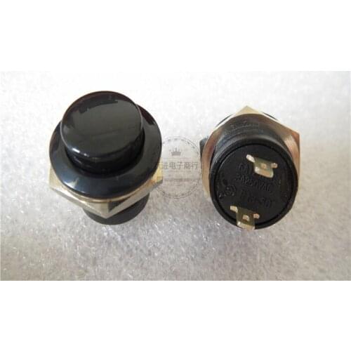 Original new 100% import R13-507A button reset switch 2pin press on button no lock switch 6A125VAC 3A250VAC 16MM