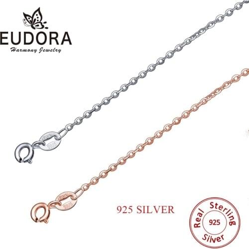 EUDORA Nl41 18 inch /45CM 2018 Sterling Silver 925 Chain Necklace For 925 Pendant fit Pendant Chain Necklace Jewelry