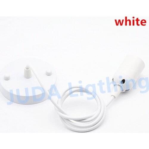 Pendant light Lamp base ceiling rose canopy with cable wire cord set E27 socket lamp holder black white for led bulb chandelier