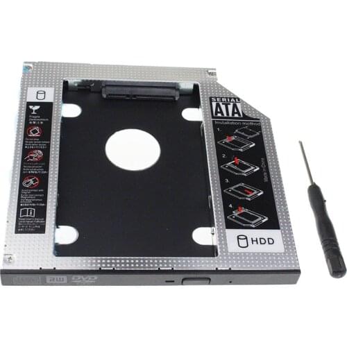 Full Aluminum Universal Laptop 2nd HDD Caddy 9.5mm SATA 3.0 for 2.5" HDD SSD Case Enclosure For Notebook CD/DVD-ROM ODD