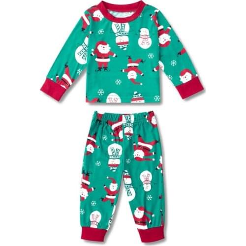 Christmas Baby Kids Pajamas Santa Claus Printing Cartoon Sleepwear Baby Girl Boys Nightwear Pajamas Children Home Clothing Set
